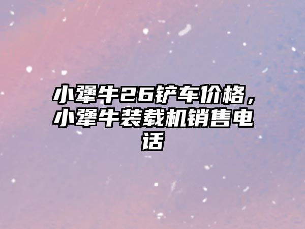 小犟牛26鏟車價格，小犟牛裝載機銷售電話