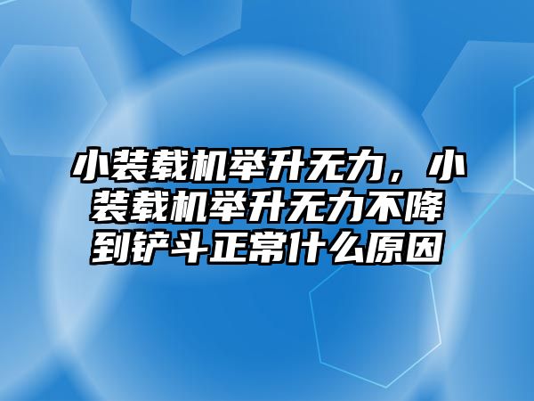 小裝載機舉升無力，小裝載機舉升無力不降到鏟斗正常什么原因