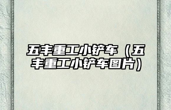 五豐重工小鏟車（五豐重工小鏟車圖片）