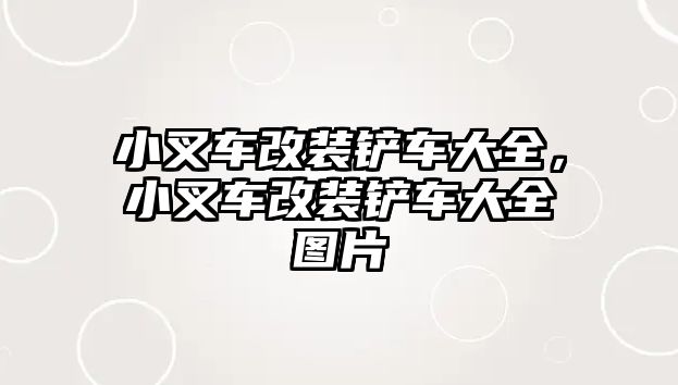 小叉車改裝鏟車大全，小叉車改裝鏟車大全圖片