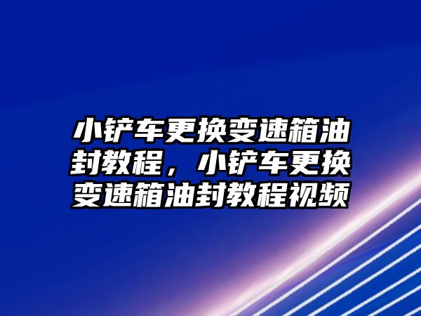 小鏟車更換變速箱油封教程，小鏟車更換變速箱油封教程視頻