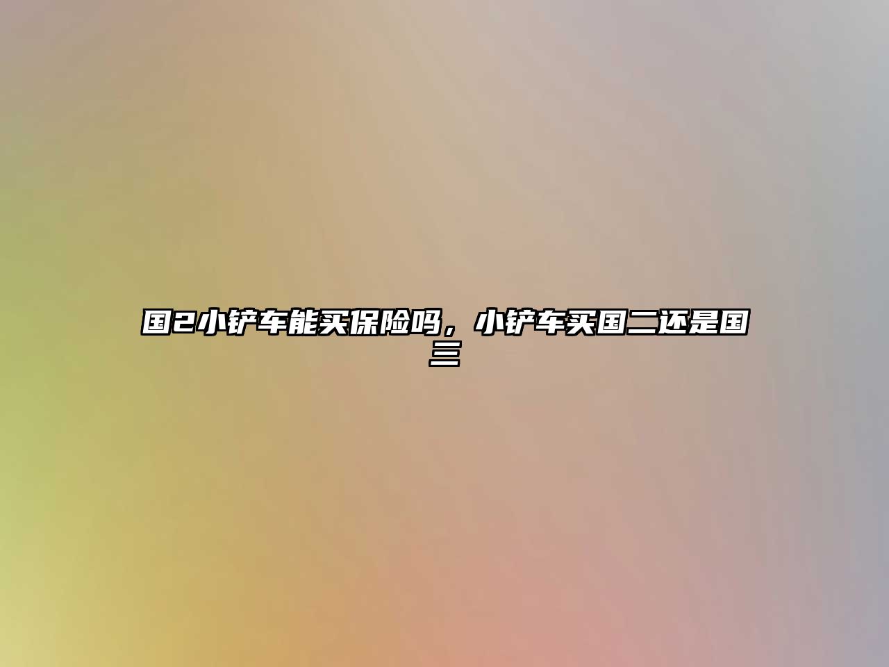 國2小鏟車能買保險嗎，小鏟車買國二還是國三