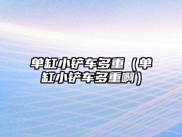 單缸小鏟車多重(單缸小鏟車多重啊)