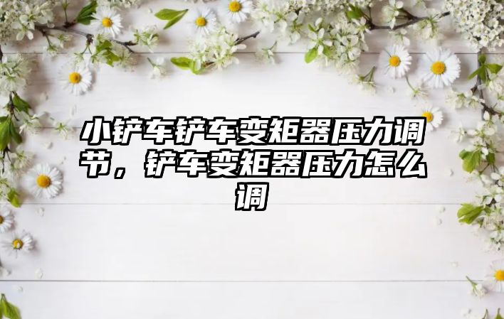 小鏟車鏟車變矩器壓力調節，鏟車變矩器壓力怎么調
