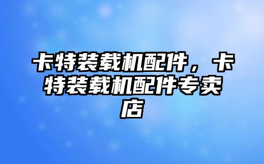 卡特裝載機配件，卡特裝載機配件專賣店
