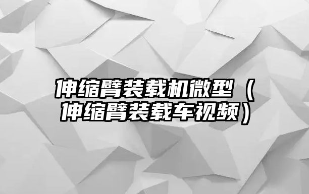 伸縮臂裝載機微型（伸縮臂裝載車視頻）