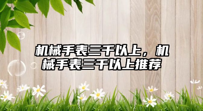 機械手表三千以上，機械手表三千以上推薦
