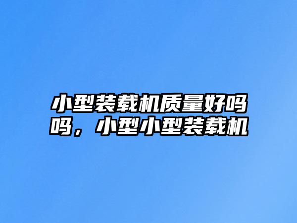 小型裝載機質量好嗎嗎，小型小型裝載機