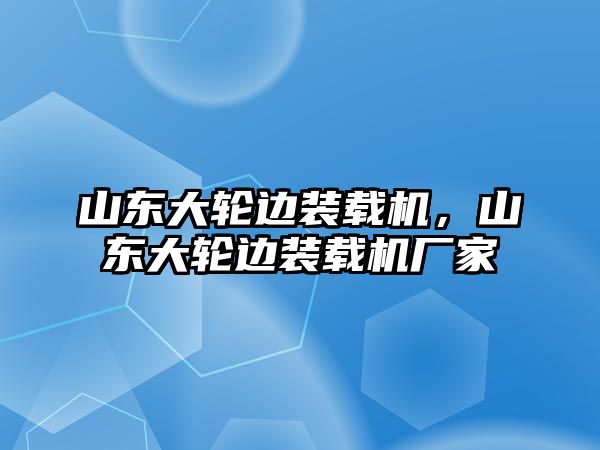 山東大輪邊裝載機，山東大輪邊裝載機廠家