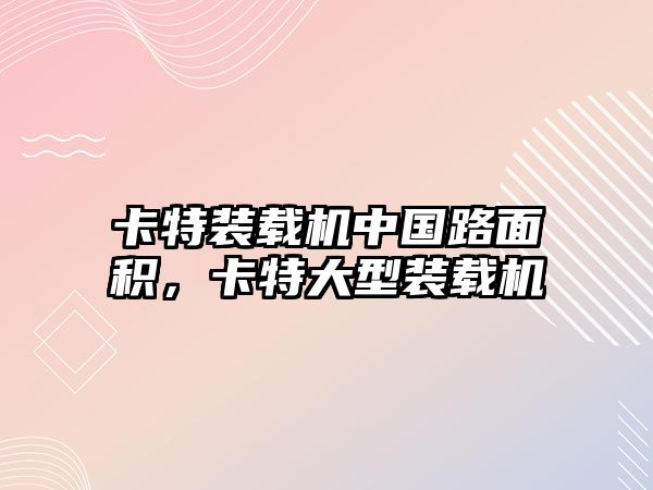 卡特裝載機中國路面積，卡特大型裝載機