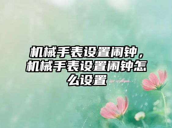 機械手表設置鬧鐘，機械手表設置鬧鐘怎么設置