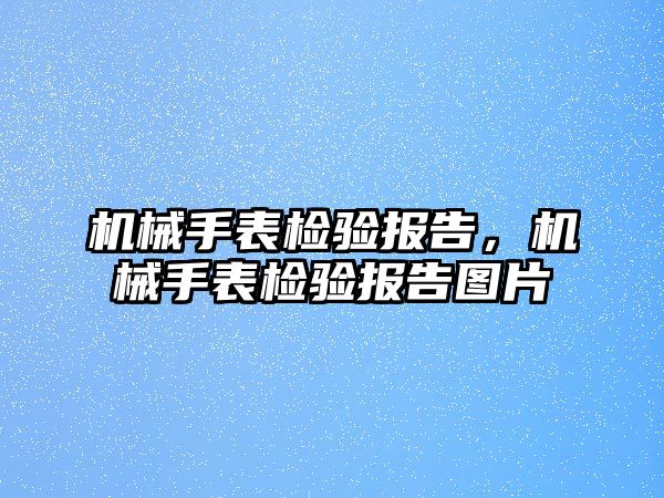機(jī)械手表檢驗(yàn)報(bào)告,機(jī)械手表檢驗(yàn)報(bào)告圖片